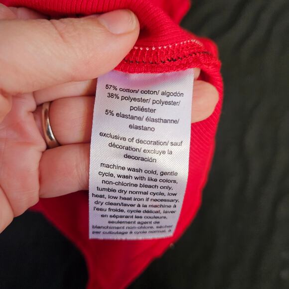 Tommy Hilfiger Red Sleeveless Ribbed Bodysuit Size M Tommy Jeans - Picture 5 of 8